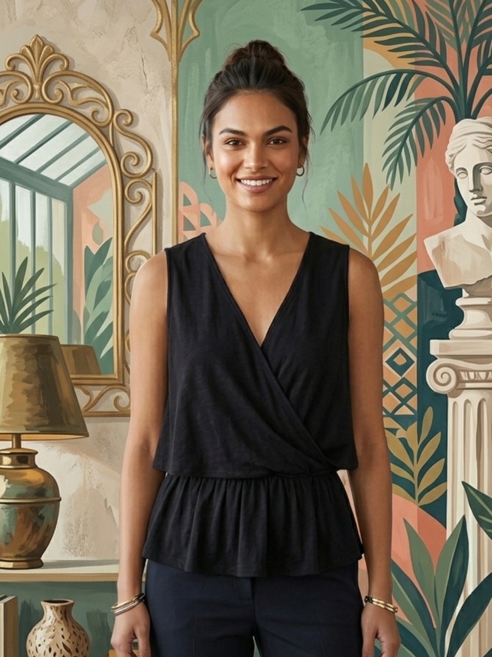 Deletta Black and White Top